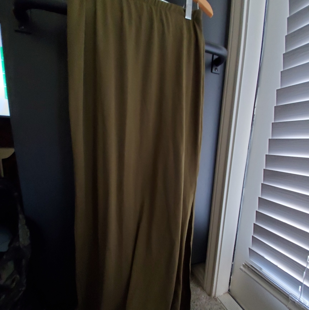 Army Green Skirt with Slit